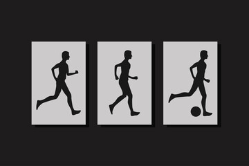 Vector illustration of people running after the ball
