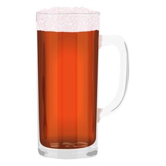 Beer mug with light beer for banners, flyers, posters, cards. Lager with foam. International Beer Day. Beer day. Alcoholic drinks. Vector illustration isolated on white background.