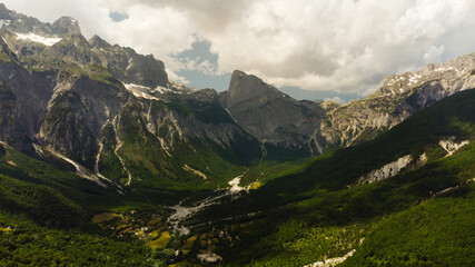 Mountain peak scenery in the clouds