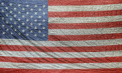 Woven stitched fabric pattern American flag