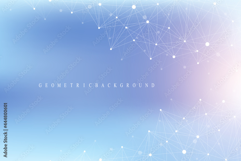 Poster vector illustration connections of lines and points banner template for technology.