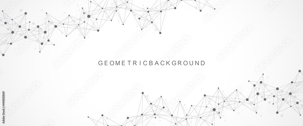 Poster vector illustration connections of lines and points banner template for technology.