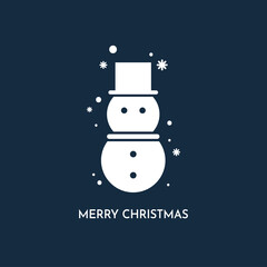 Snowman vector. Snowman logo design. Merry Christmas poster.