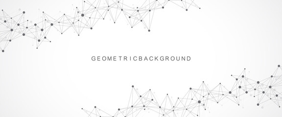 Vector illustration connections of lines and points banner template for technology.