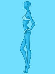 Obraz na płótnie Canvas Abstract silhouette of slender woman