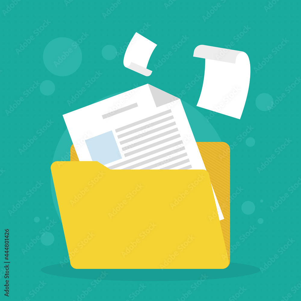 Poster file folder with documents