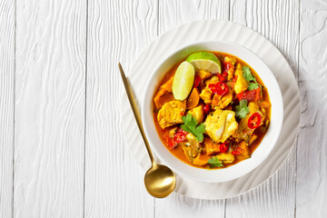 Moqueca Baiana, brazilian fish curry, top view