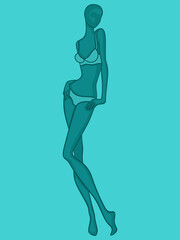 Obraz na płótnie Canvas Abstract silhouette graceful and slender lady