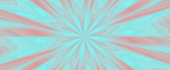 blurred aqua mandala. rays of color cyan