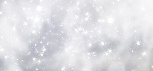 blue snowfall bokeh background, abstract snowflake background on blurred abstract blue