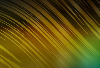 Dark Green, Yellow vector glossy abstract backdrop.