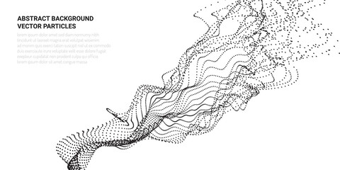 Abstract 3D image with particle flow movement