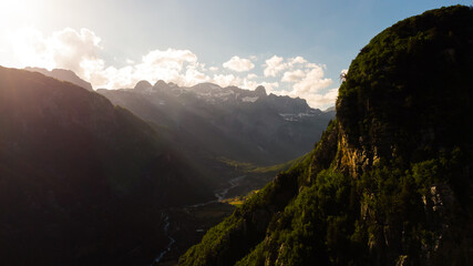 Beautiful landscape in Albania with mountains