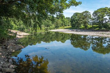 Fototapeta na wymiar River Lune, Kirkby Lonsdale, July 2021