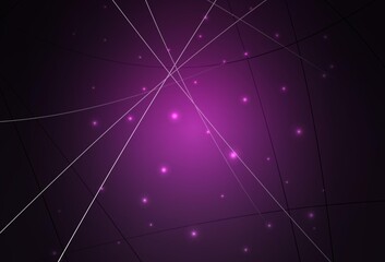 Dark Pink vector background with triangles, circles.