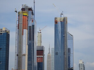 Fototapeta na wymiar New York City skyline with skyscraper construction