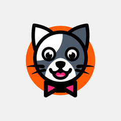 Vector Logo Design Mascot Cartoon Cat 
