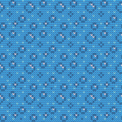 Knitted bubble pattern. Cute seamless design. Vector illustration.
