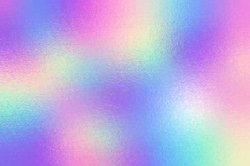 Hologram background. Iridescent foil effect texture. Holography pattern. Pearlescent gradient. Rainbow ombre for design prints. Pastel color. Holographic metal patern. Delicate background. Vector