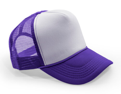 Side View Realistic Cap Mock Up In purple Flash Color is a high resolution hat mockup to help you present your designs or brand logo beautifully.