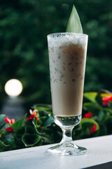 cold fresh ice coffee cocktail