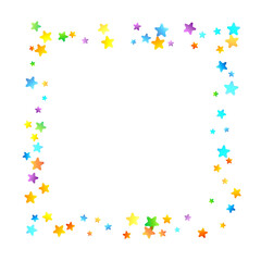 Rainbow Festive Confetti. Carnival Star Falling.