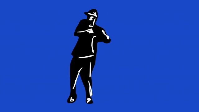 HIP HOP STEP - BART SIMPSON on Chroma-Key Blue and Luma Matte