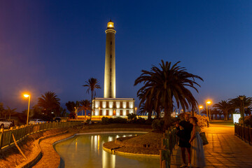 Fototapeta premium Maspalomas Lighthouse in Gran Canary, Spain