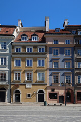 Warsaw, Poland. The Old Town Market Place square, beautiful buildings on the Warsaw Old Town.