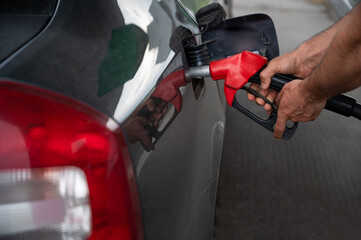 Filling up the car with petrol fuel