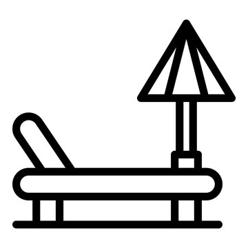 recommend clip art: Deck chair icon outline vector. Beach longue chaise. Summer bed