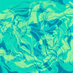 Zeitgenössische Zusammenfassung des flüssigen Wirbels. Geometric spiral, swirl, twirl in blau und leuchtende grün. Perfekt für Hintergrund von Webseiten und design Elemente. Trendy Farben.