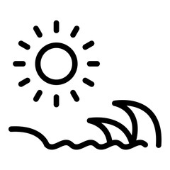Summer sea wave icon outline vector. Ocean water surf. Beach storm wave