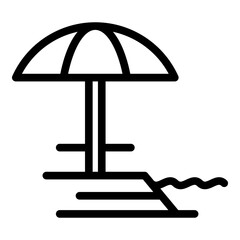 Sand umbrella icon outline vector. Beach parasol. Sun sea umbrella