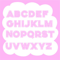 Pink polka dot alphabet for learning
