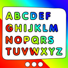 multi-colored alphabet gradient for learning