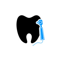 Creative teeth cleaning icon vector