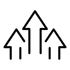 Arrows grow icon outline vector. Arrow up curve. Business increase