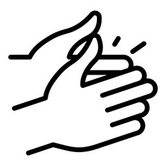 People handclap icon outline vector. Encourage applause. Finger hand clap