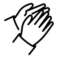 Handclap support icon outline vector. Hand clap encourage. Public applause
