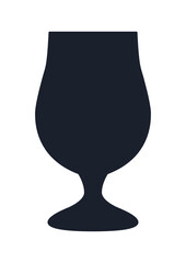 Beer glass icon. (Beer glass vector silhouette) 