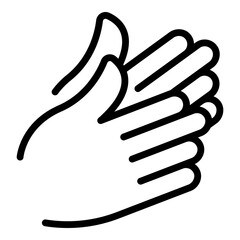 Obraz premium Handclap gesture icon outline vector. Hand clap applause. People support