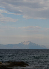 Photo of Mount Athos in the evening