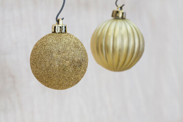 Hanging Christmas Ornaments With Copy Space