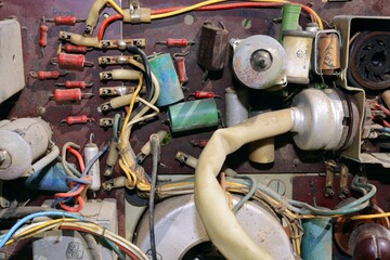 old TV circuit board with details