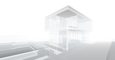 Fototapeta premium house architecture digital drawing