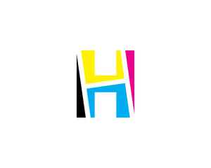 Fototapeta premium Letter H with CMYK Color Logo Vector 001