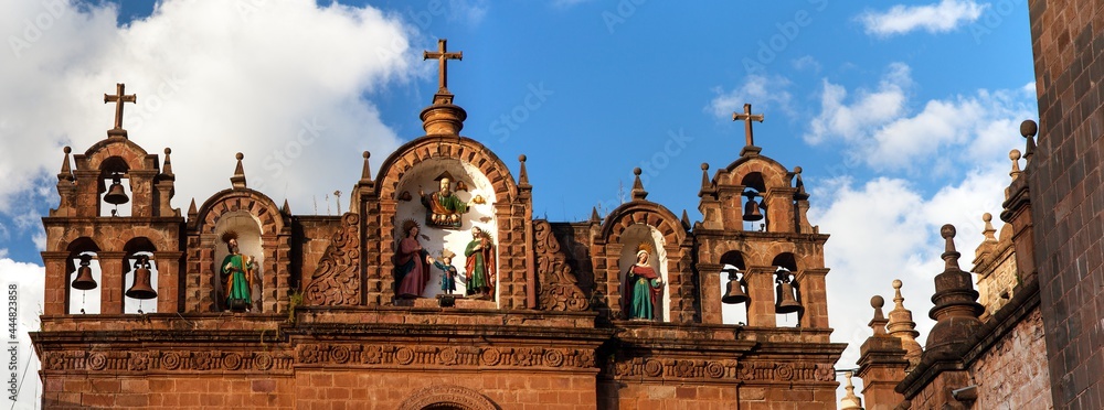 Wall mural catholic catedral in cusco or cuzco town, peru