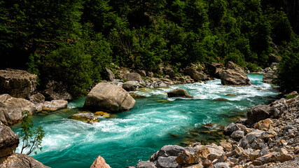 Fototapeta premium Valbona river. Valbona Valley National Park. Alps. Albania. 