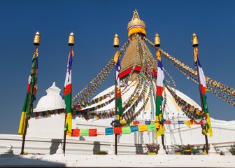 Boudha bodhnath Boudhanath stupa prayer flags Kathmandu